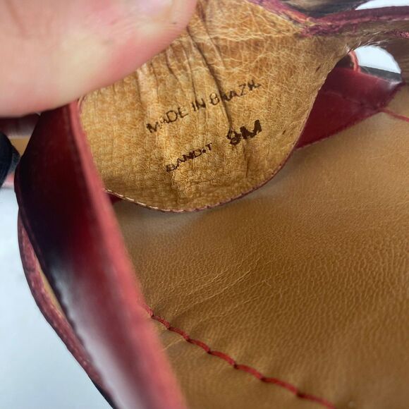 Nurture Women's size 9 M Red Leather Slip-On Sandals Open Toe low top. - Picture 4 of 15